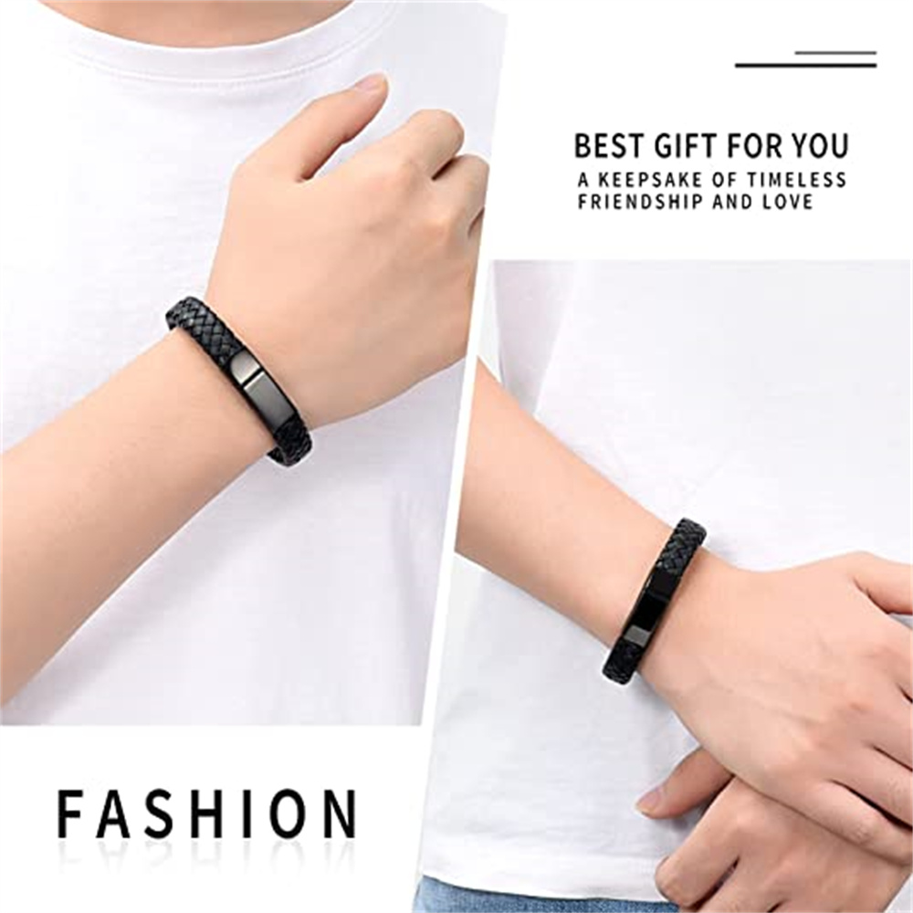 Cremation Urn Bracelet for Ashes Memorial Cuff Bangle Braided Leather Wristband - Picture 47 of 65