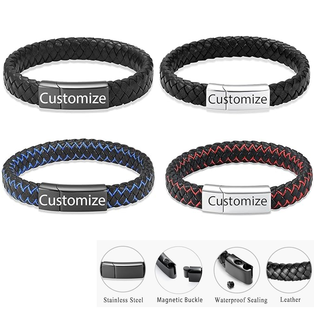 Cremation Urn Bracelet for Ashes Memorial Cuff Bangle Braided Leather Wristband - Picture 63 of 65