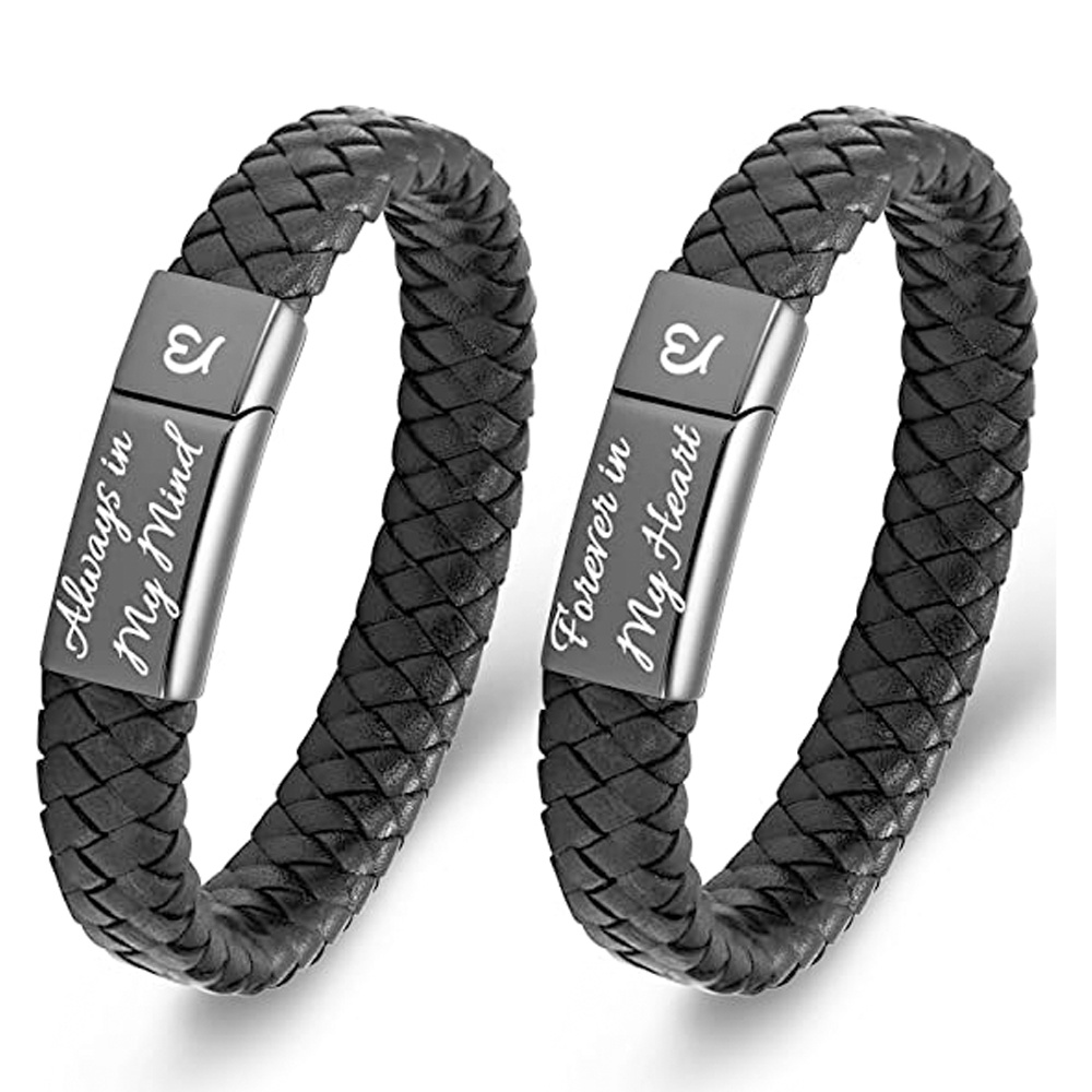 Cremation Urn Bracelet for Ashes Memorial Cuff Bangle Braided Leather Wristband - Picture 65 of 65
