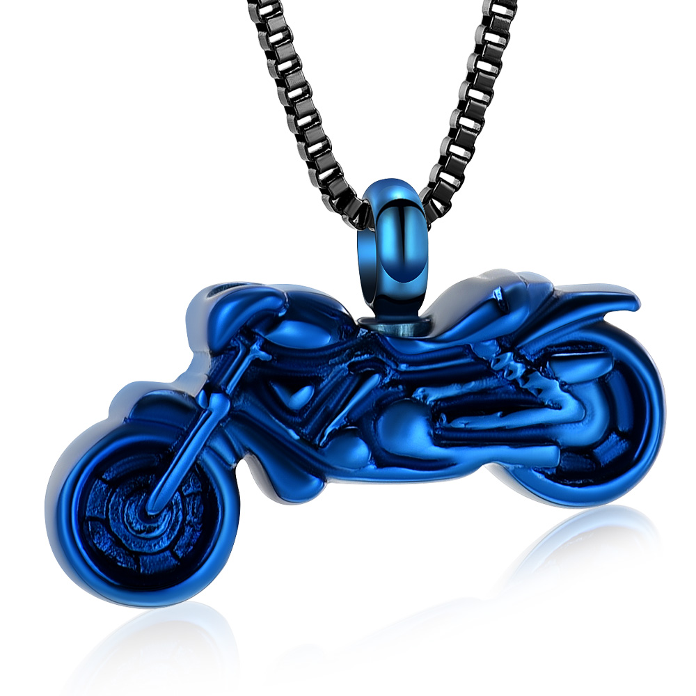 Motorcycle Urn Necklace Cremation Jewelry for Ashes Motorbike Memorial Necklace - Picture 21 of 28
