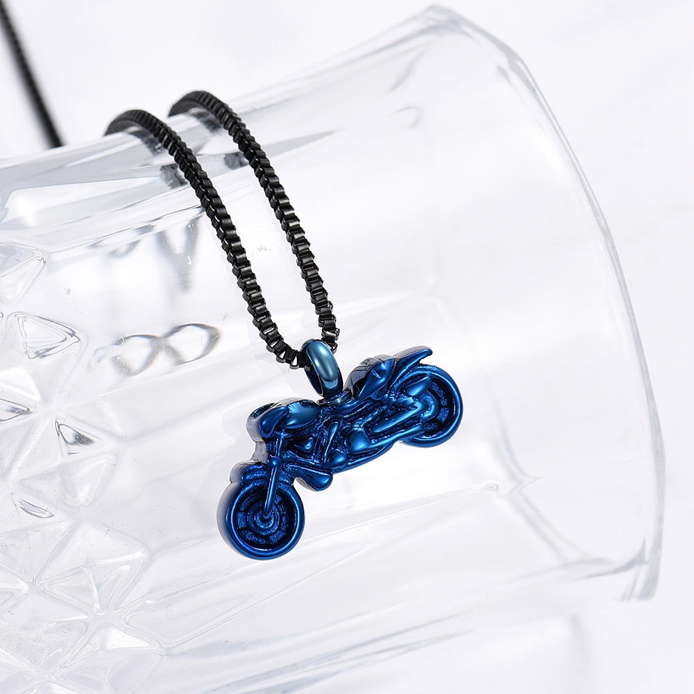Motorcycle Urn Necklace Cremation Jewelry for Ashes Motorbike Memorial Necklace - Picture 25 of 28