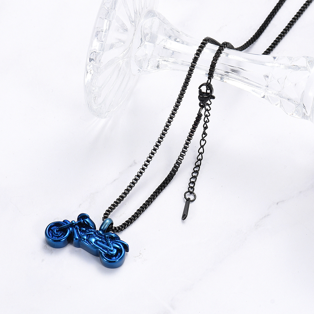 Motorcycle Urn Necklace Cremation Jewelry for Ashes Motorbike Memorial Necklace - Picture 26 of 28