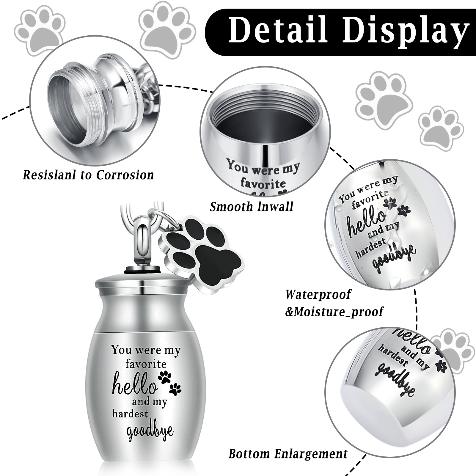 Pet Urns Keychain Pet Urns for Dogs Ashes Keepsake Small Pet Urns for Dogs Cats