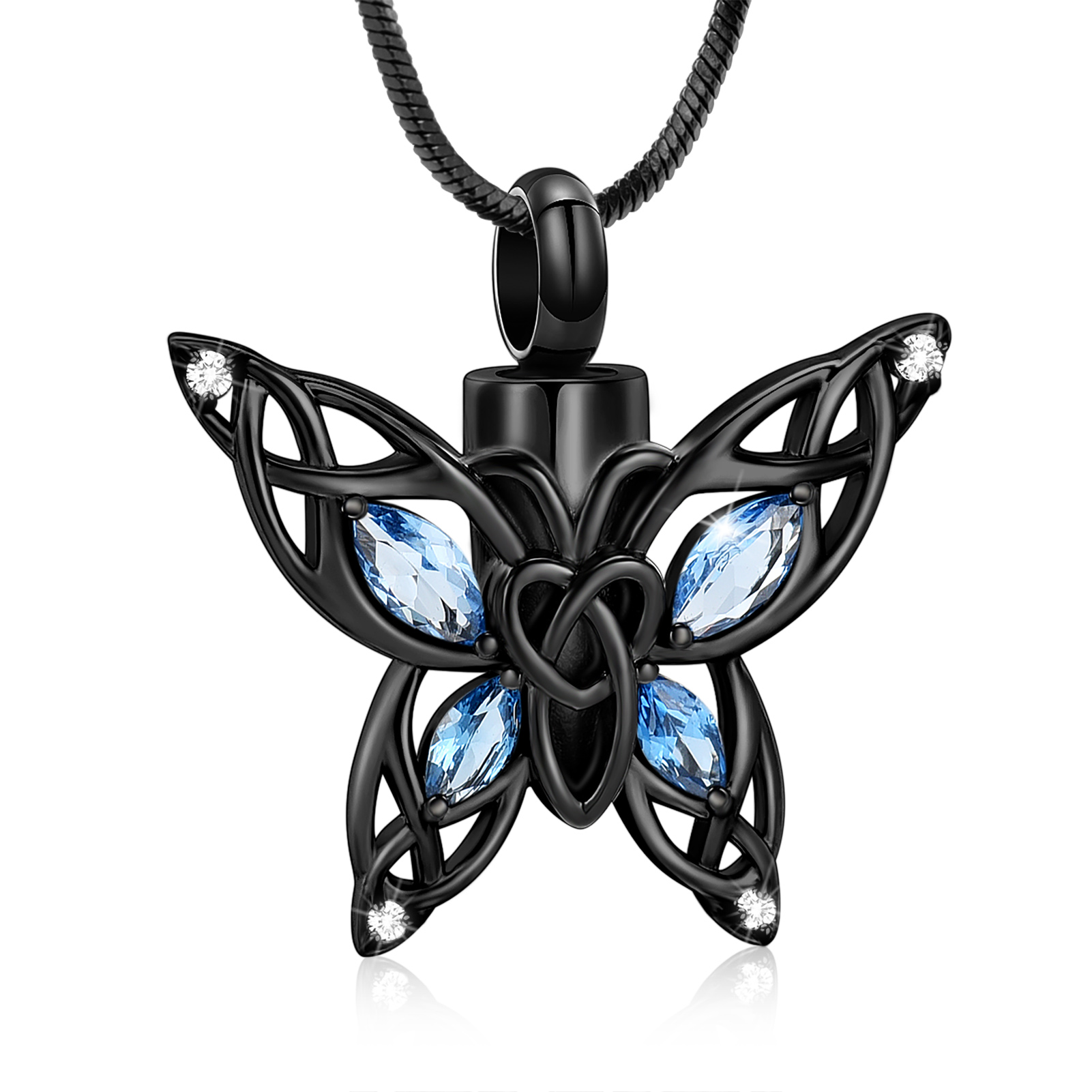 Crystal Butterfly Urn Pendant Necklace for Ashes Holder Memorial Jewelry US Gift - Picture 14 of 31