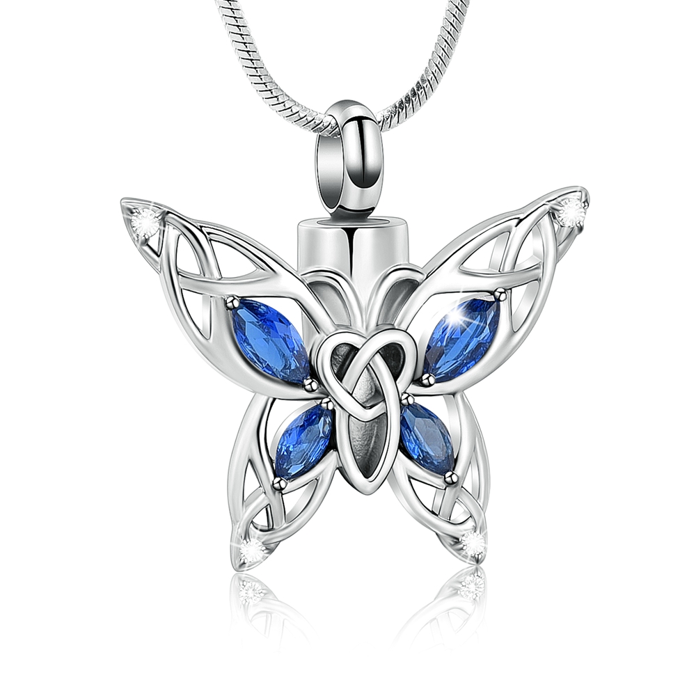 Butterfly Urn Necklace Cremation Jewelry for Ashes Crystal Memorial Urn Pendant - Picture 17 of 27