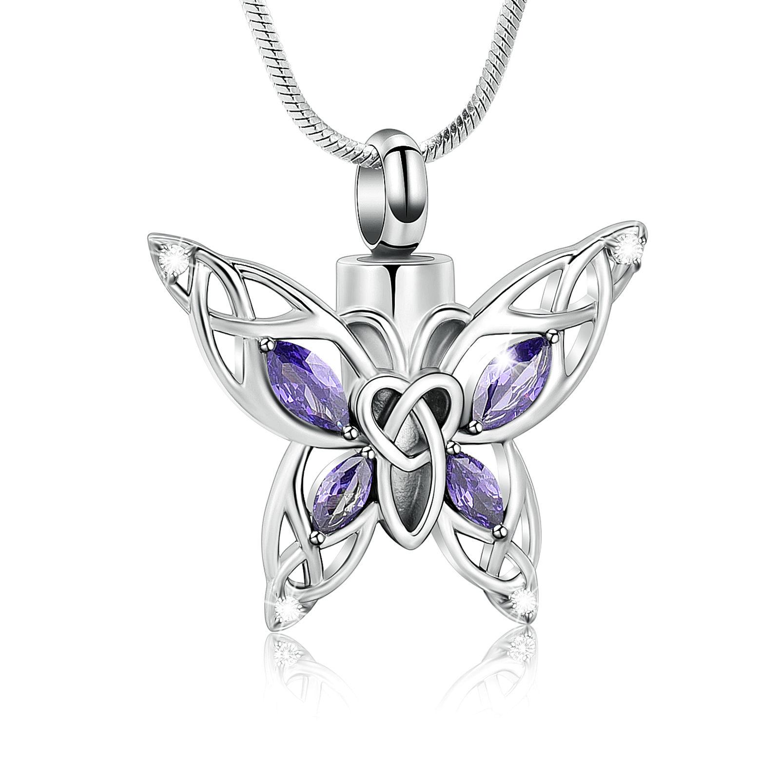 Butterfly Urn Necklace Cremation Jewelry for Ashes Crystal Memorial Urn Pendant - Picture 11 of 27