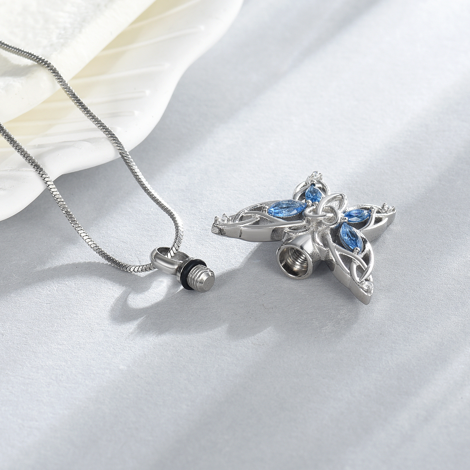 Butterfly Urn Necklace Cremation Jewelry for Ashes Crystal Memorial Urn Pendant - Picture 21 of 27