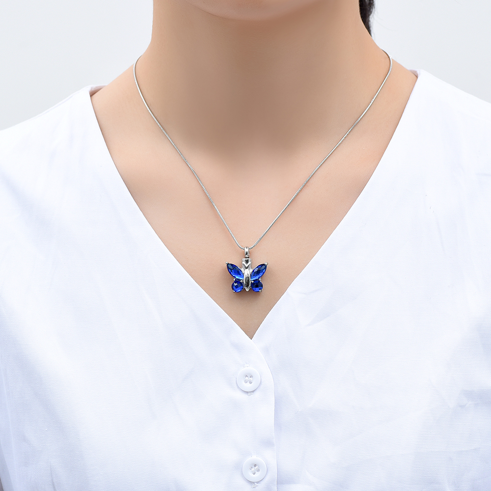 Butterfly Cremation Necklace for Ashes-Urn Neckalce for Women Cremation Jewelry - Picture 17 of 53