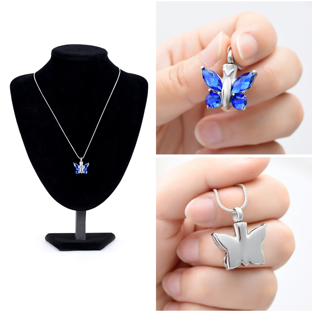 Butterfly Cremation Necklace for Ashes-Urn Neckalce for Women Cremation Jewelry - Picture 21 of 53