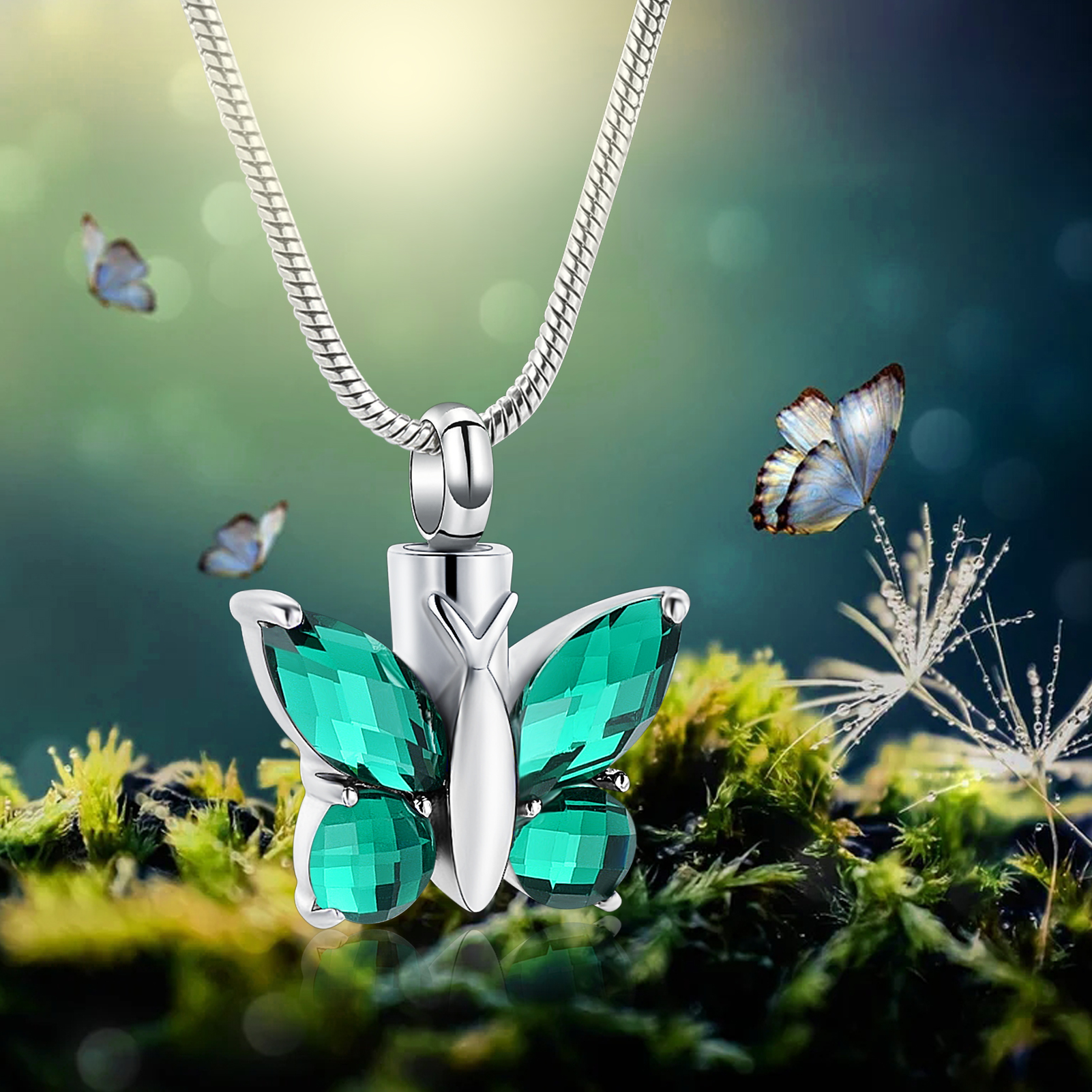 Butterfly Cremation Necklace for Ashes-Urn Neckalce for Women Cremation Jewelry - Picture 28 of 53