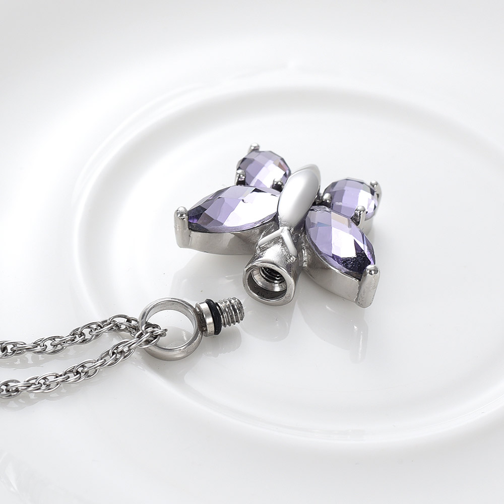 Butterfly Cremation Necklace for Ashes-Urn Neckalce for Women Cremation Jewelry - Picture 39 of 53