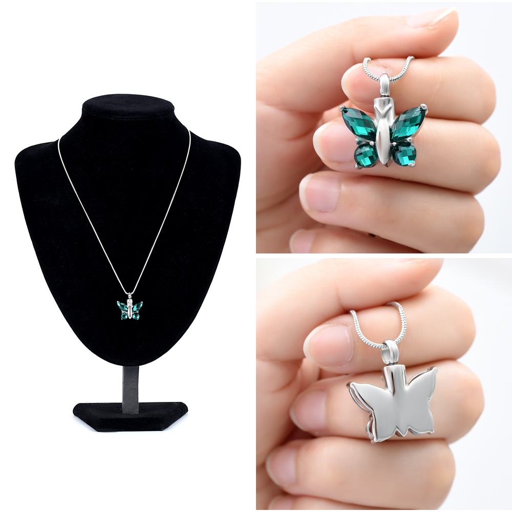 Butterfly Cremation Necklace for Ashes-Urn Neckalce for Women Cremation Jewelry - Picture 30 of 53