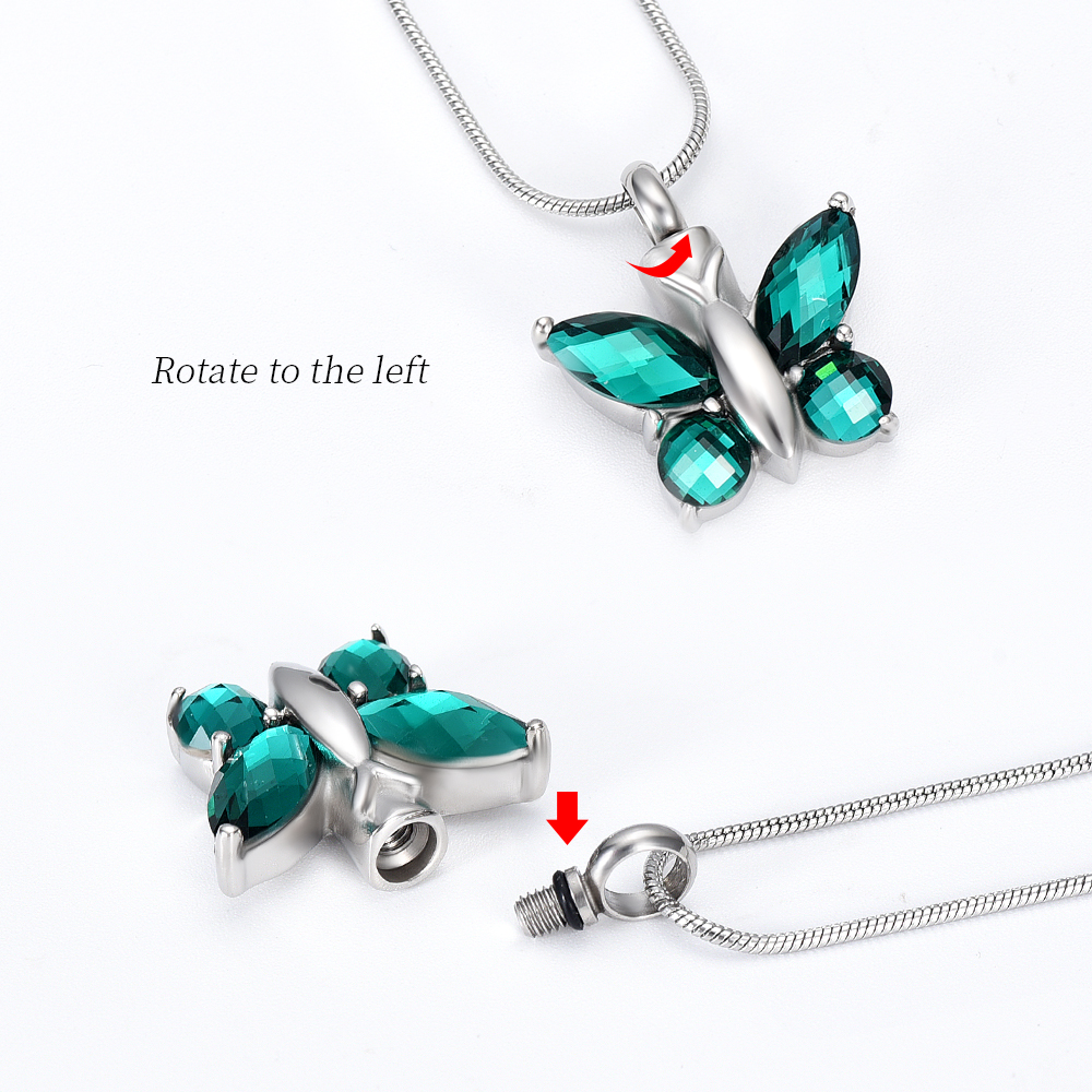 Butterfly Cremation Necklace for Ashes-Urn Neckalce for Women Cremation Jewelry - Picture 31 of 53
