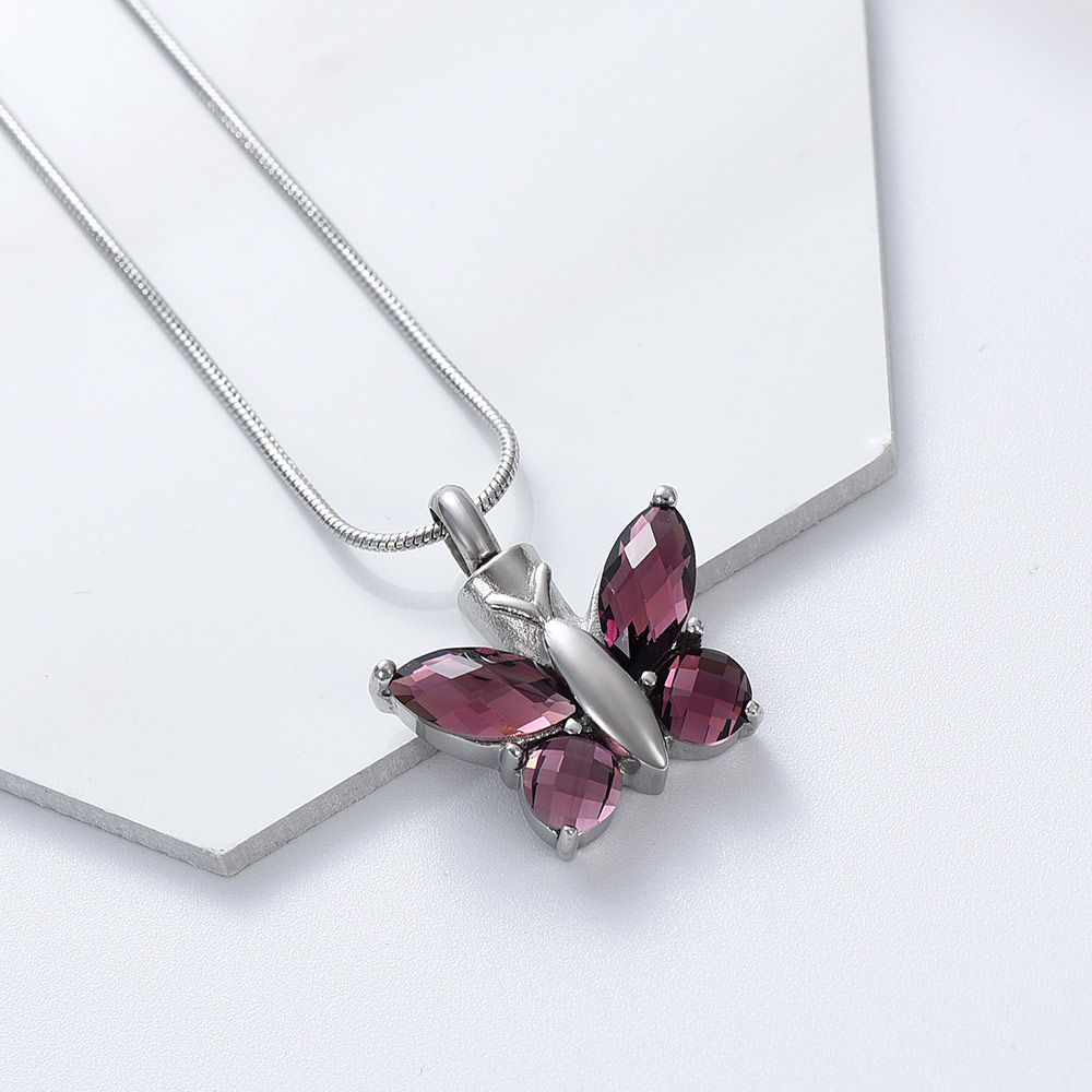 Butterfly Cremation Necklace for Ashes-Urn Neckalce for Women Cremation Jewelry - Picture 43 of 53