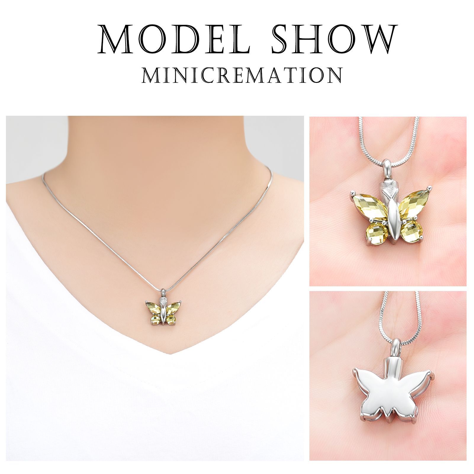 Butterfly Cremation Necklace for Ashes-Urn Neckalce for Women Cremation Jewelry - Picture 49 of 53
