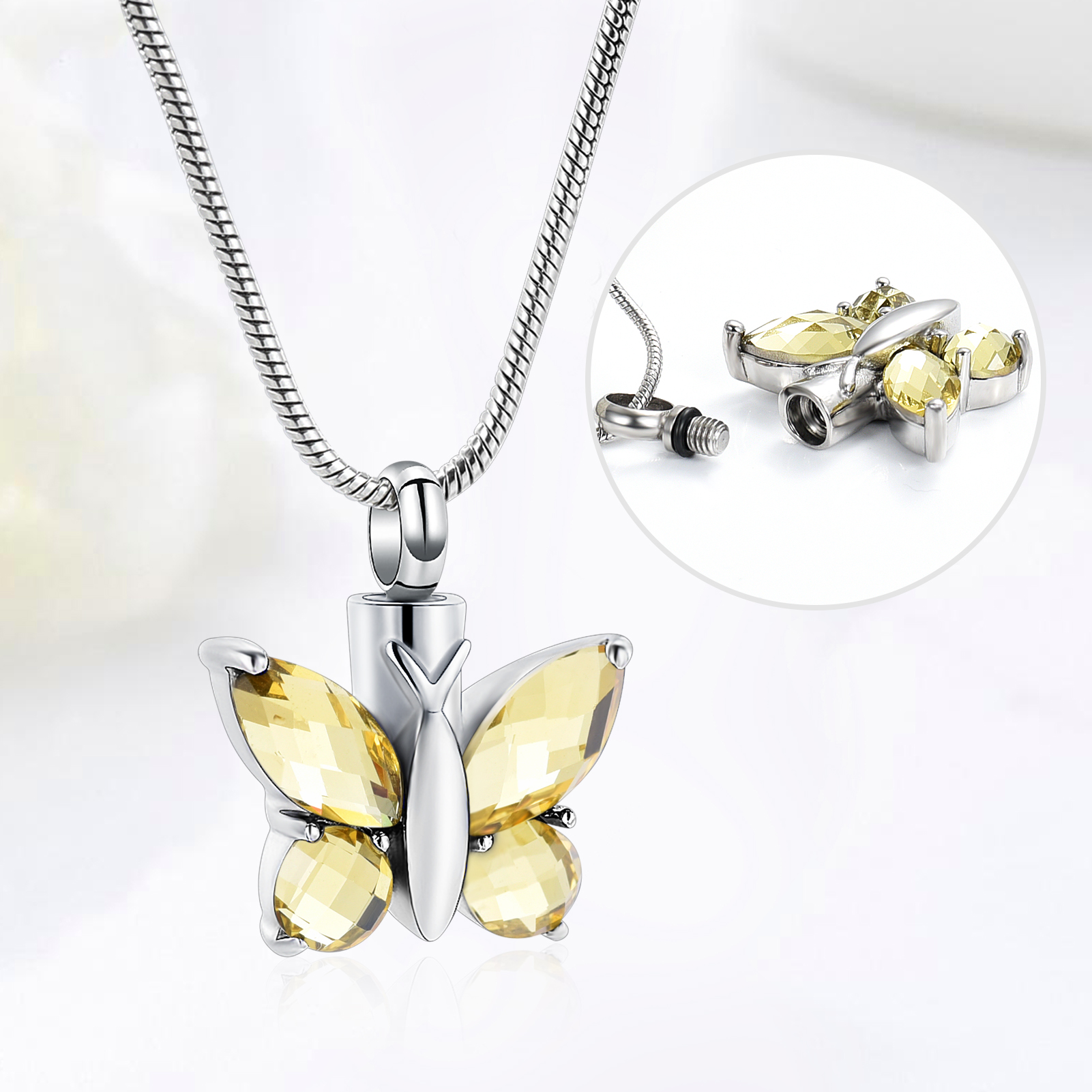 Butterfly Cremation Necklace for Ashes-Urn Neckalce for Women Cremation Jewelry - Picture 51 of 53
