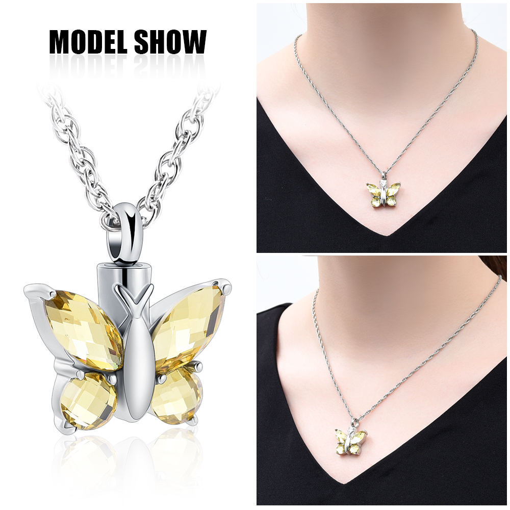 Butterfly Cremation Necklace for Ashes-Urn Neckalce for Women Cremation Jewelry - Picture 52 of 53