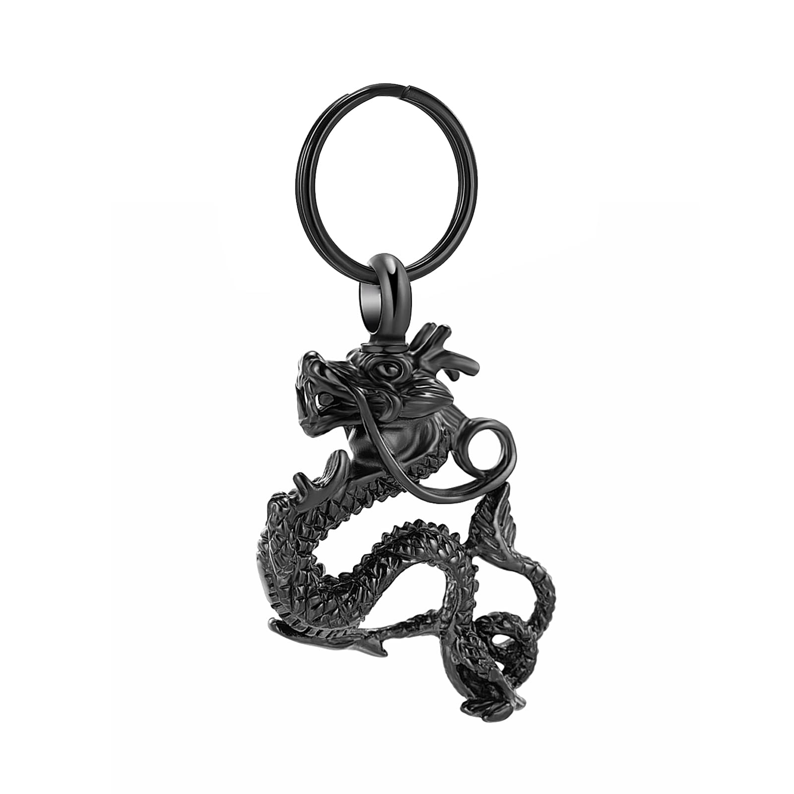 Stainless Steel Auspicious Chinese Dragon Memorial Urn Keyring for Ashe Keychain