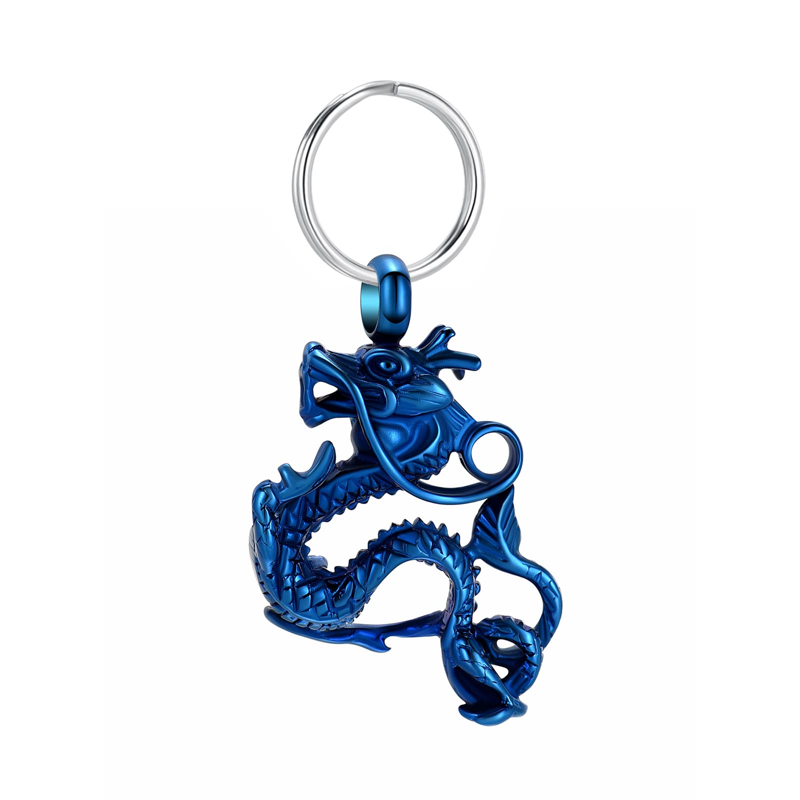 Stainless Steel Auspicious Chinese Dragon Memorial Urn Keyring for Ashe Keychain