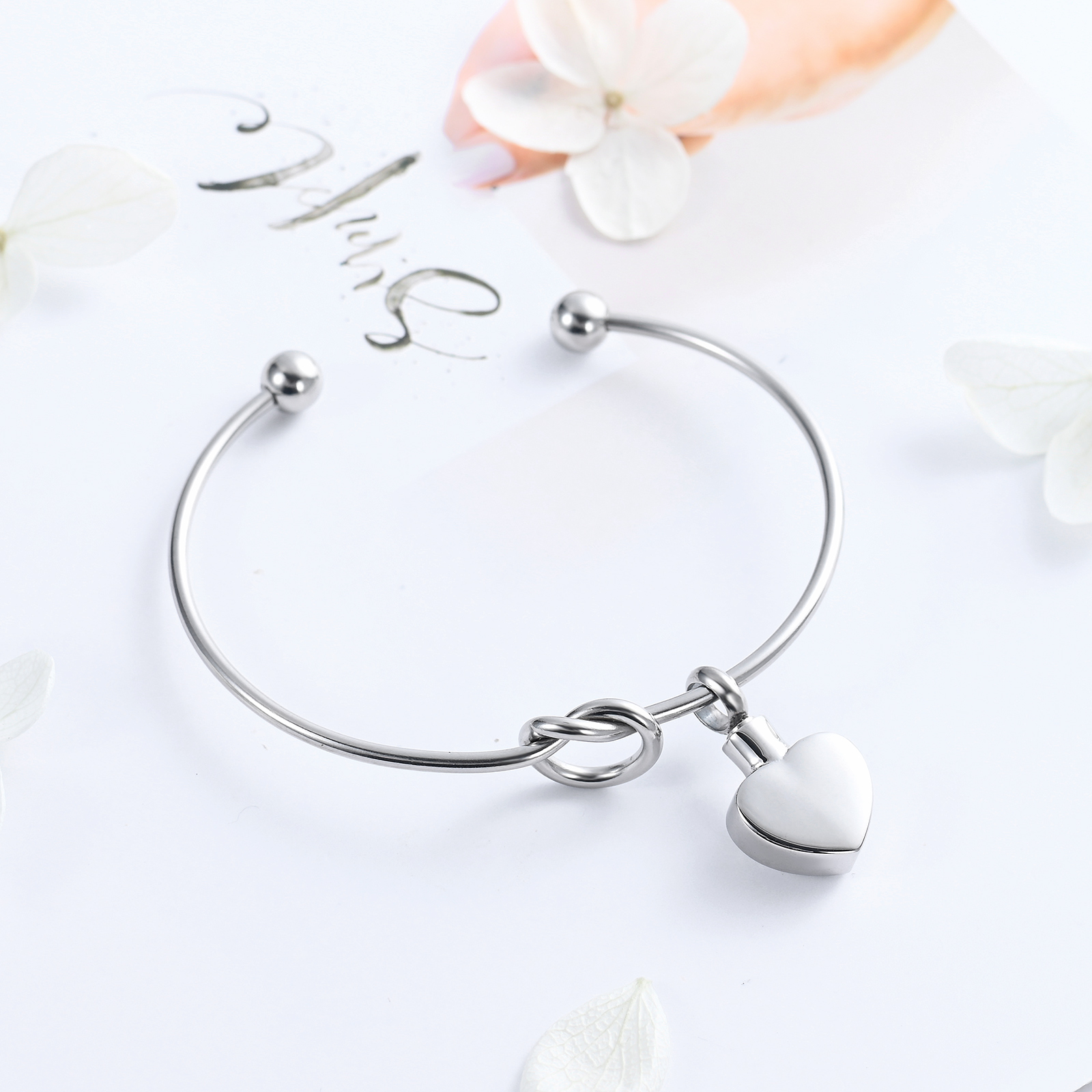 Crystal Heart Urn Bracelet Cremation Jewelry for Ashes Women Mmeorial Bracelet