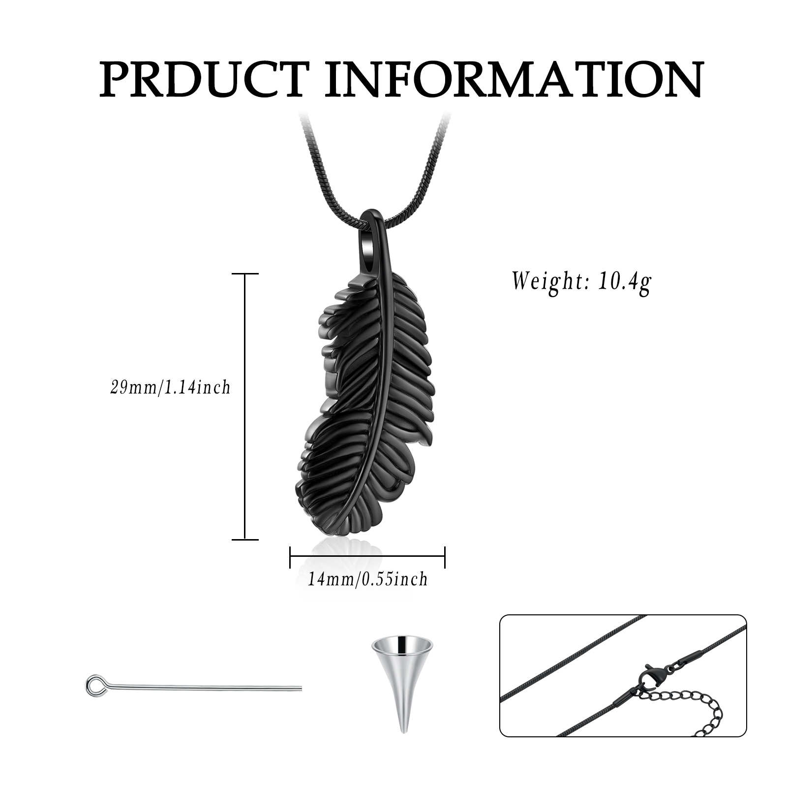 Angel Wing Urn Necklace for Ashes Women Men Cremation Pendant Necklace for Ashes - Picture 12 of 38