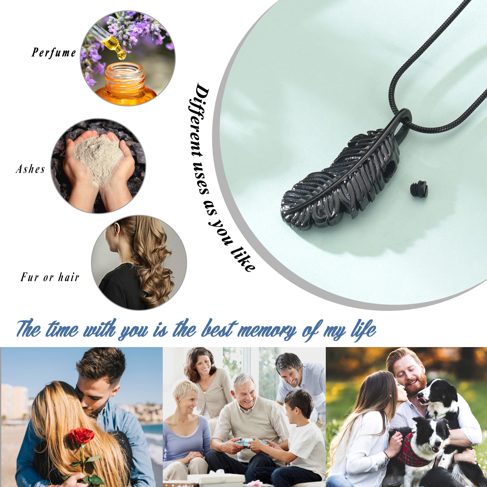 Angel Wing Urn Necklace for Ashes Women Men Cremation Pendant Necklace for Ashes - Picture 13 of 38