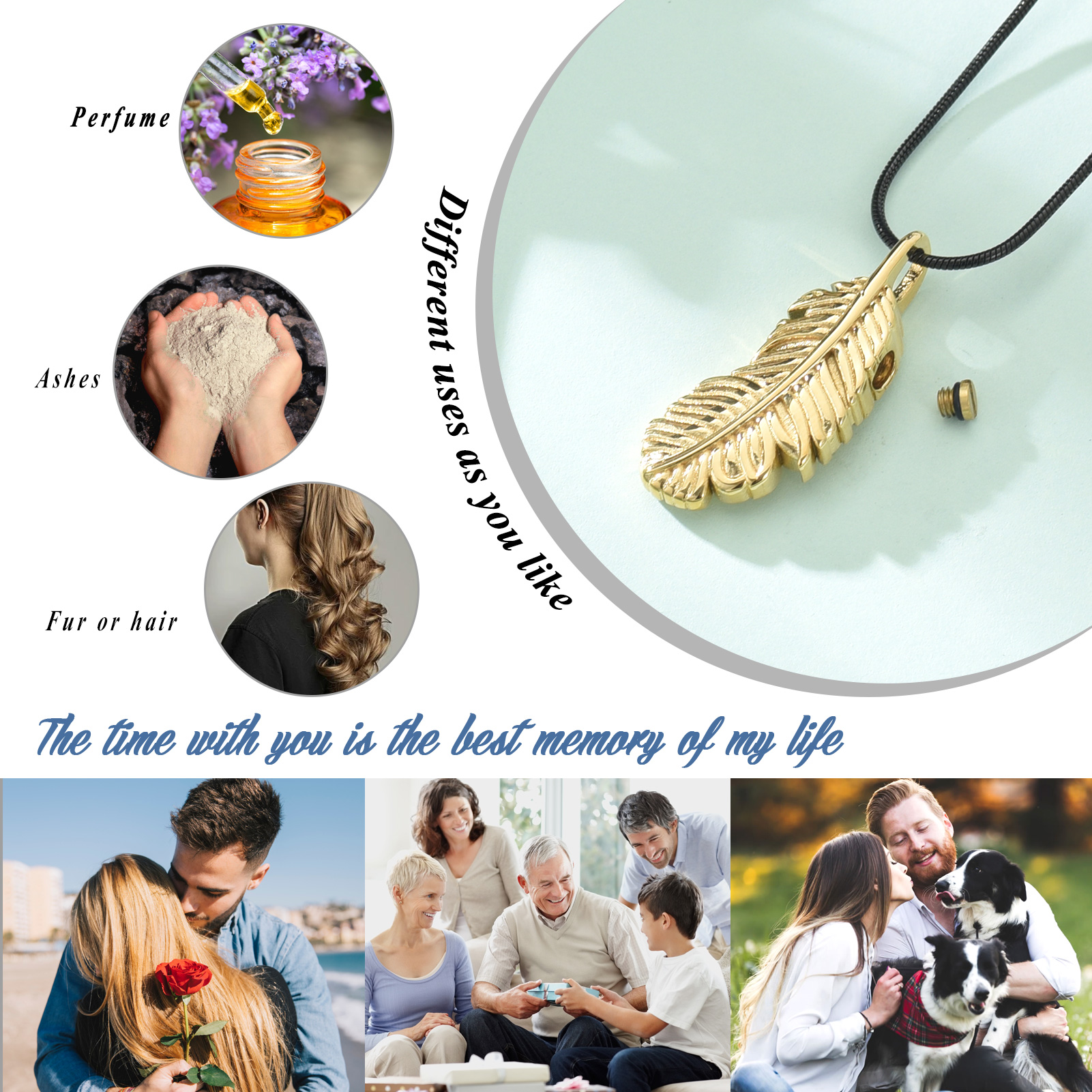 Angel Wing Urn Necklace for Ashes Women Men Cremation Pendant Necklace for Ashes - Picture 20 of 38