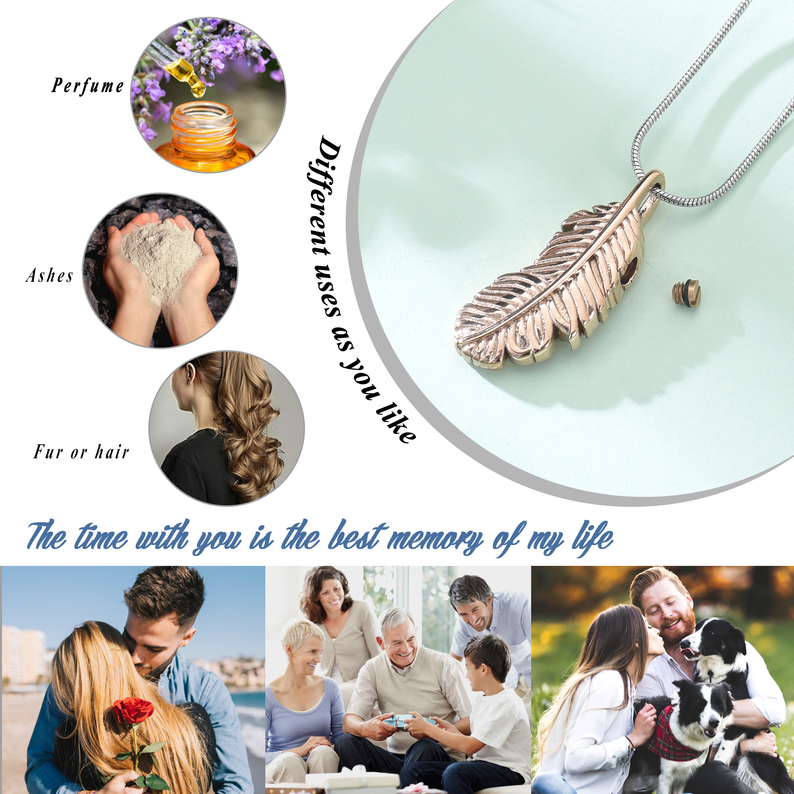 Angel Wing Urn Necklace for Ashes Women Men Cremation Pendant Necklace for Ashes - Picture 27 of 38