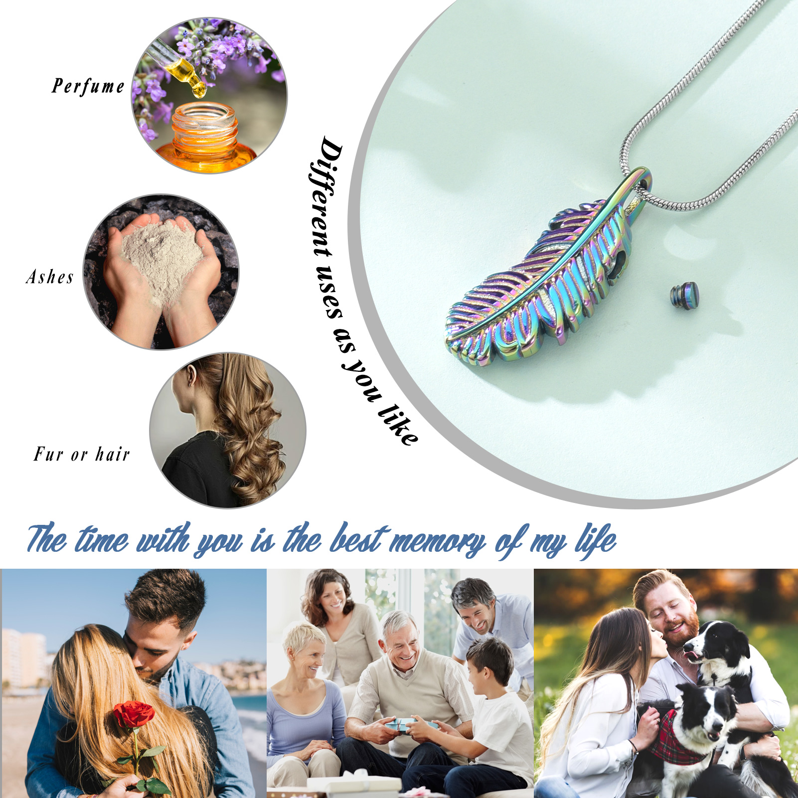Angel Wing Urn Necklace for Ashes Women Men Cremation Pendant Necklace for Ashes - Picture 34 of 38