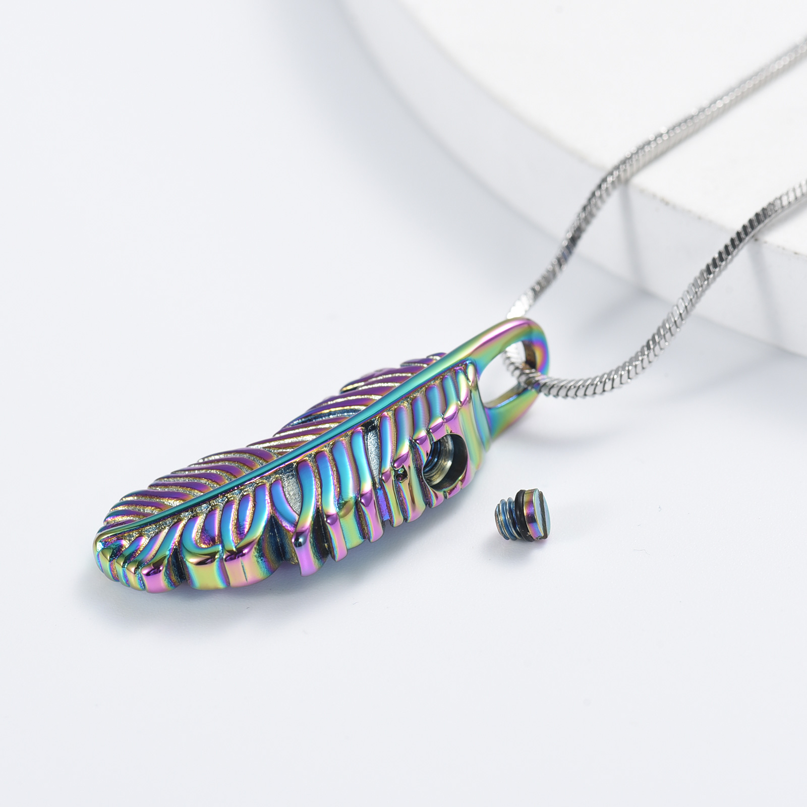 Angel Wing Urn Necklace for Ashes Women Men Cremation Pendant Necklace for Ashes - Picture 37 of 38