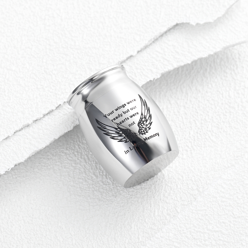 thumbnail image 2 of Small Stainless Steel Cremation Keepsake Urn For Human Ashes – 4x3cm – VCCWYQK Jewelry 2 of 2