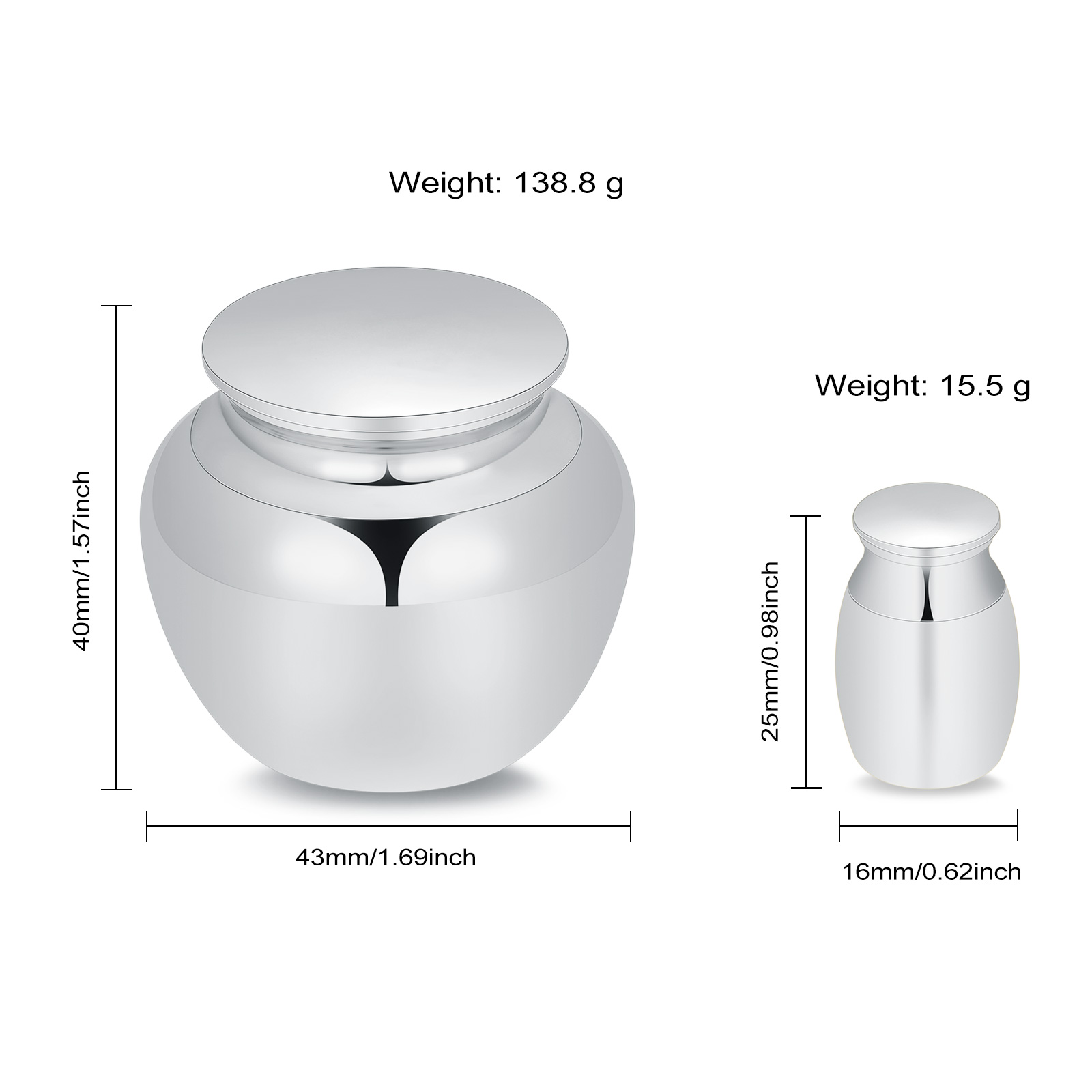 Small Keepsake Urns for Human Ashes 40*43 MM Memorial Cremation Urns for Ashes - Picture 12 of 34