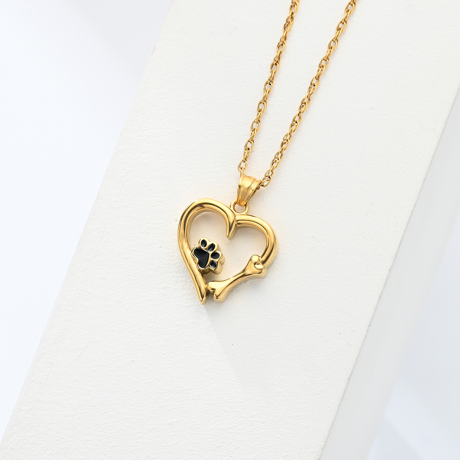 Pet Cremation Jewelry for Ashes Urn Necklace Paw Print Heart Dog Cat Urn Pendant - Picture 28 of 47