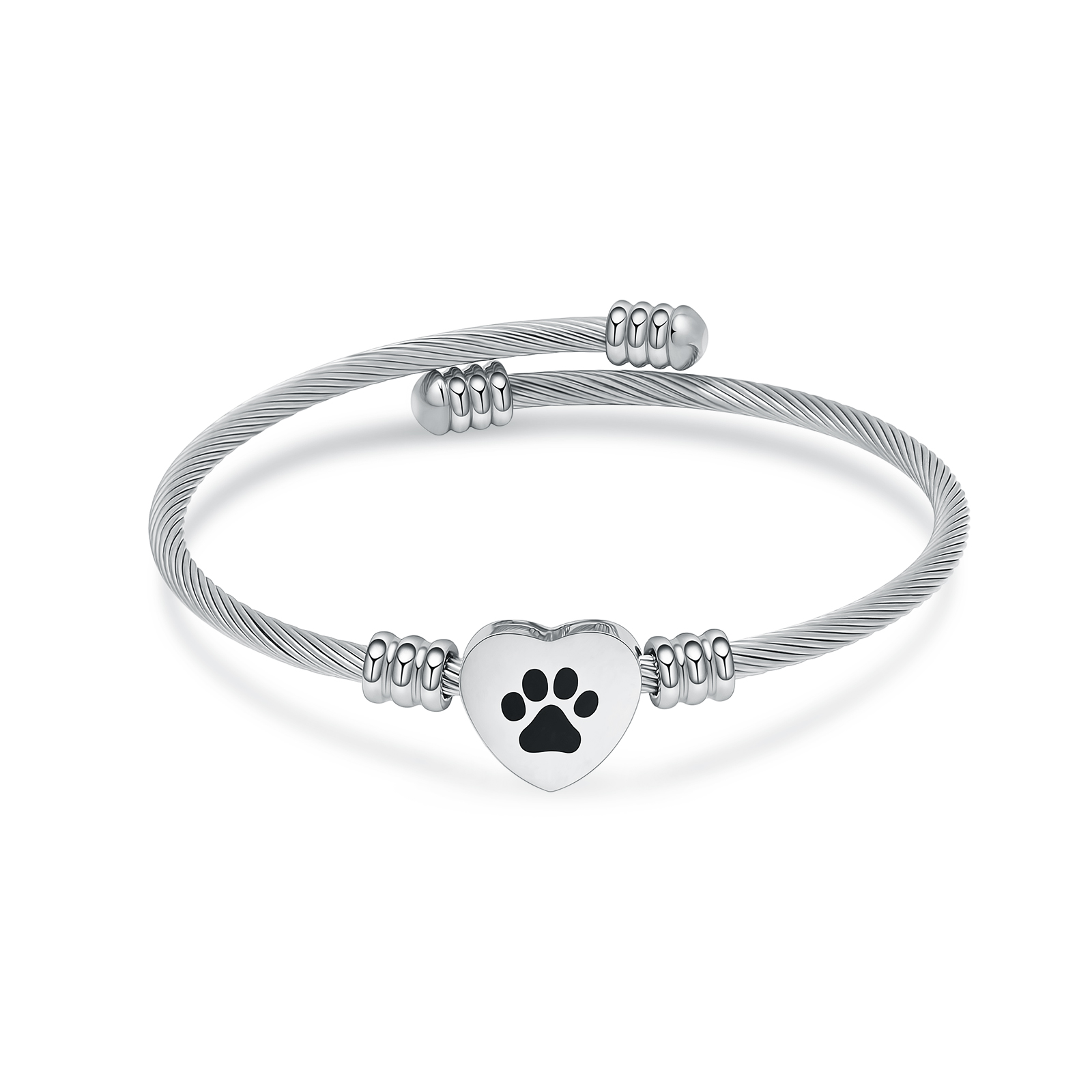 Cremation Bracelet for Pet Ashes Paw Print Heart Ashes Urn Bracelet Memorial Urn