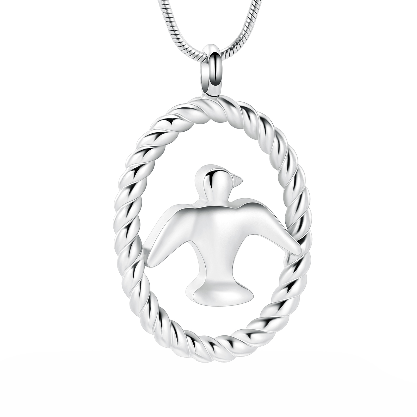 Peace Dove Urn Necklace Stainless Steel Pet Cremation Pendant Ashes Necklaces