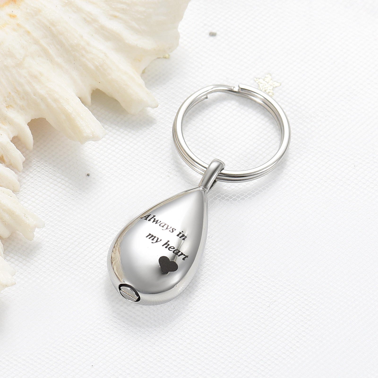 Memorial Cremation Keychain for Ashes Teardrop Urn Locket Urn Cremation Jewelry