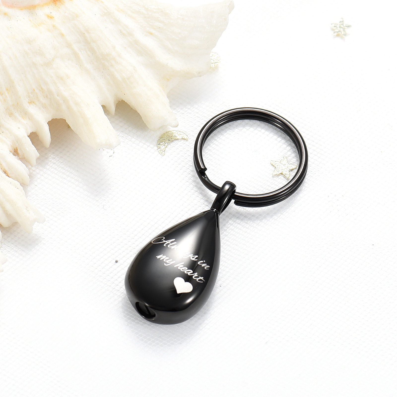 Memorial Cremation Keychain for Ashes Teardrop Urn Locket Urn Cremation Jewelry