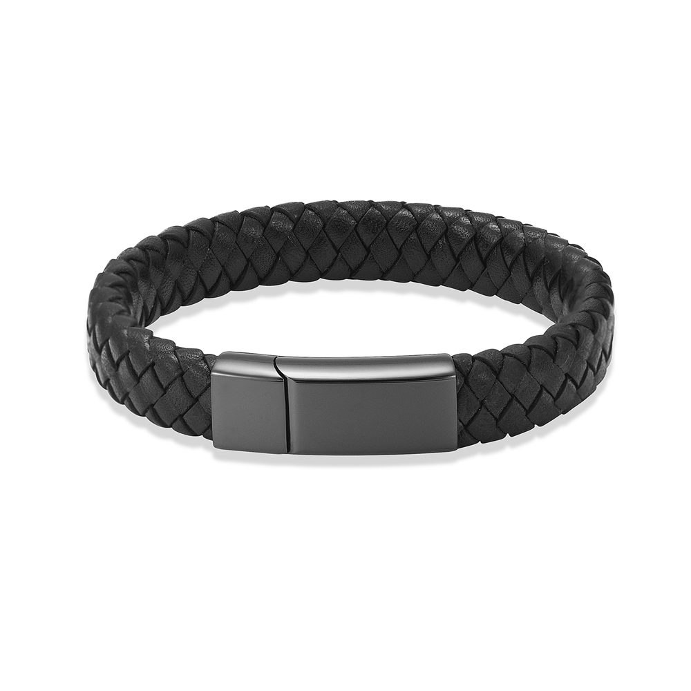 Men Braided Faux Leather Bracelet Ashes Urn Buckle Pet Human Memory Jewellery - Picture 9 of 29