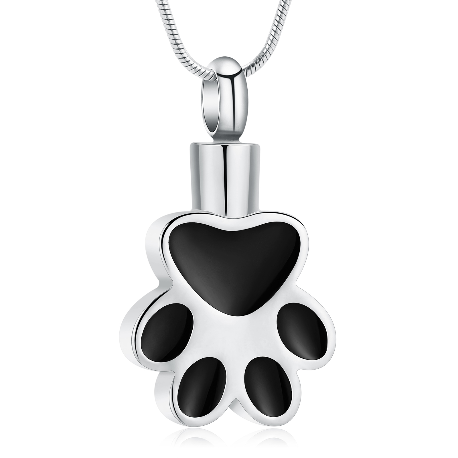 Paw Print Urn Necklace for Ashes Cremation Necklace for Pet Ashes Ash Necklace