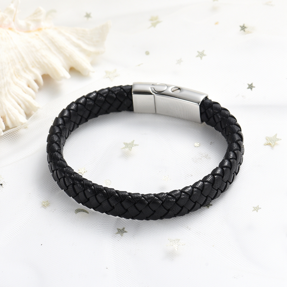 Men Braided Faux Leather Bracelet Ashes Urn Buckle Pet Human Memory Jewellery - Picture 20 of 29