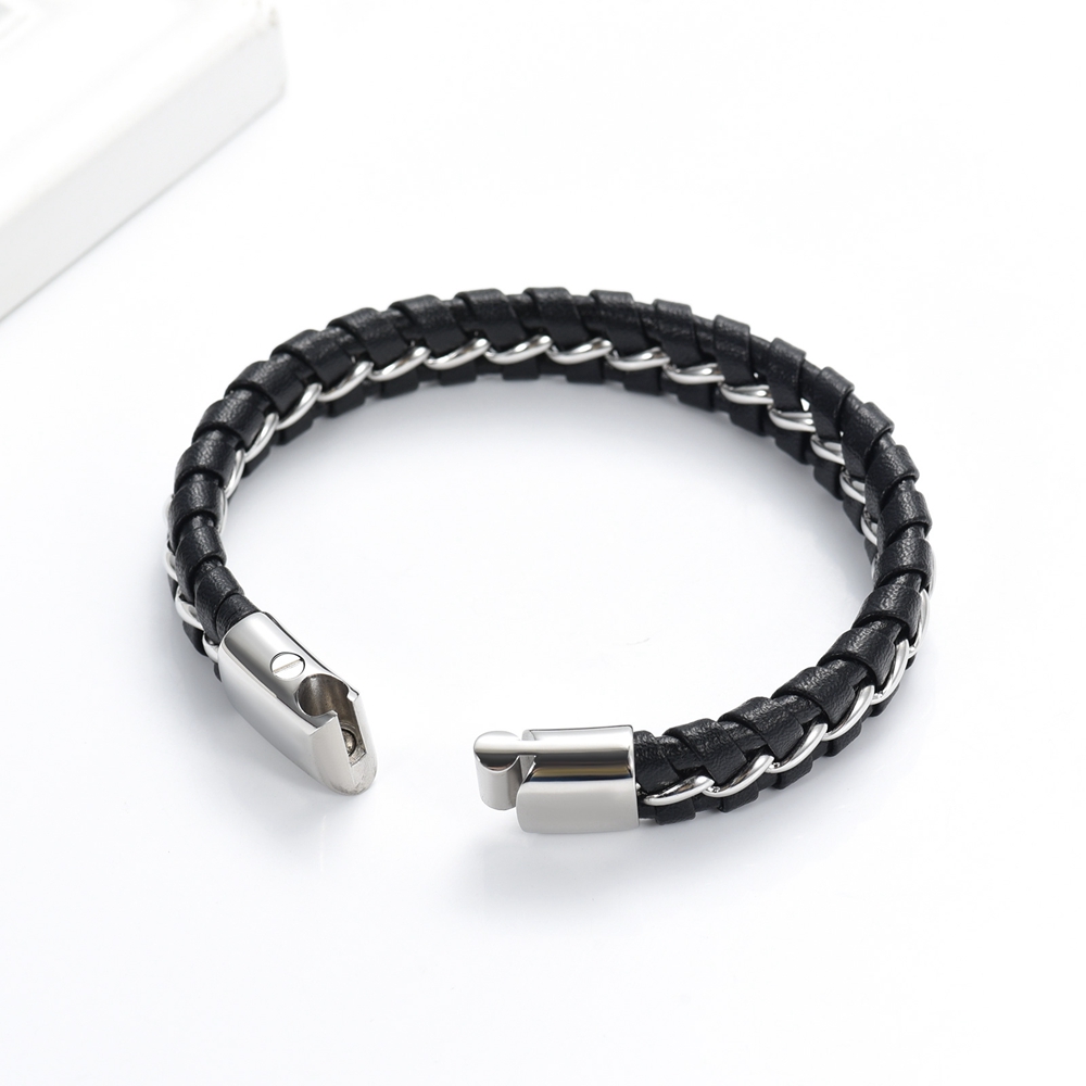 Men Braided Faux Leather Bracelet Ashes Urn Buckle Pet Human Memory Jewellery - Picture 27 of 29