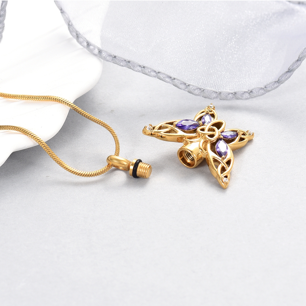 Crystal Butterfly Urn Pendant Necklace for Ashes Holder Memorial Jewelry US Gift - Picture 23 of 31