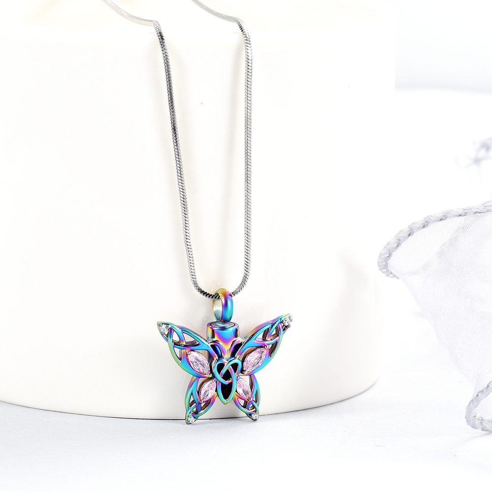 Crystal Butterfly Urn Pendant Necklace for Ashes Holder Memorial Jewelry US Gift - Picture 28 of 31