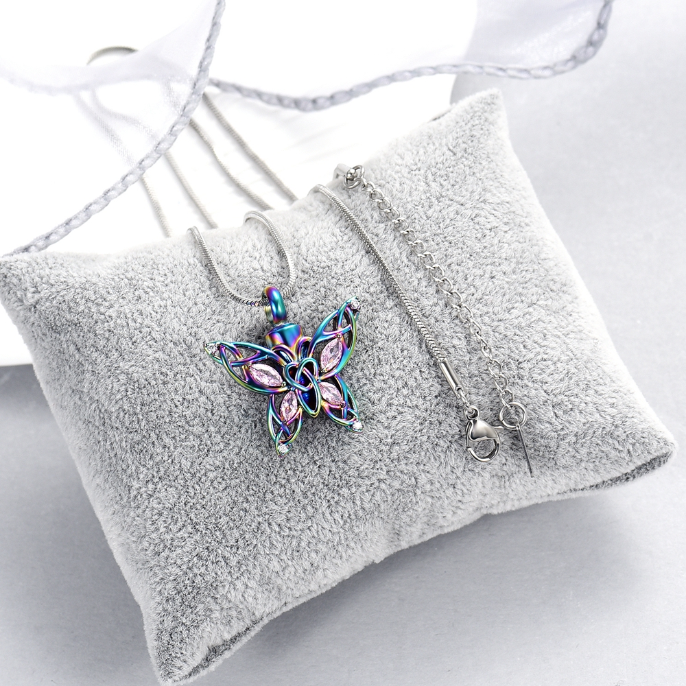 Crystal Butterfly Urn Pendant Necklace for Ashes Holder Memorial Jewelry US Gift - Picture 31 of 31