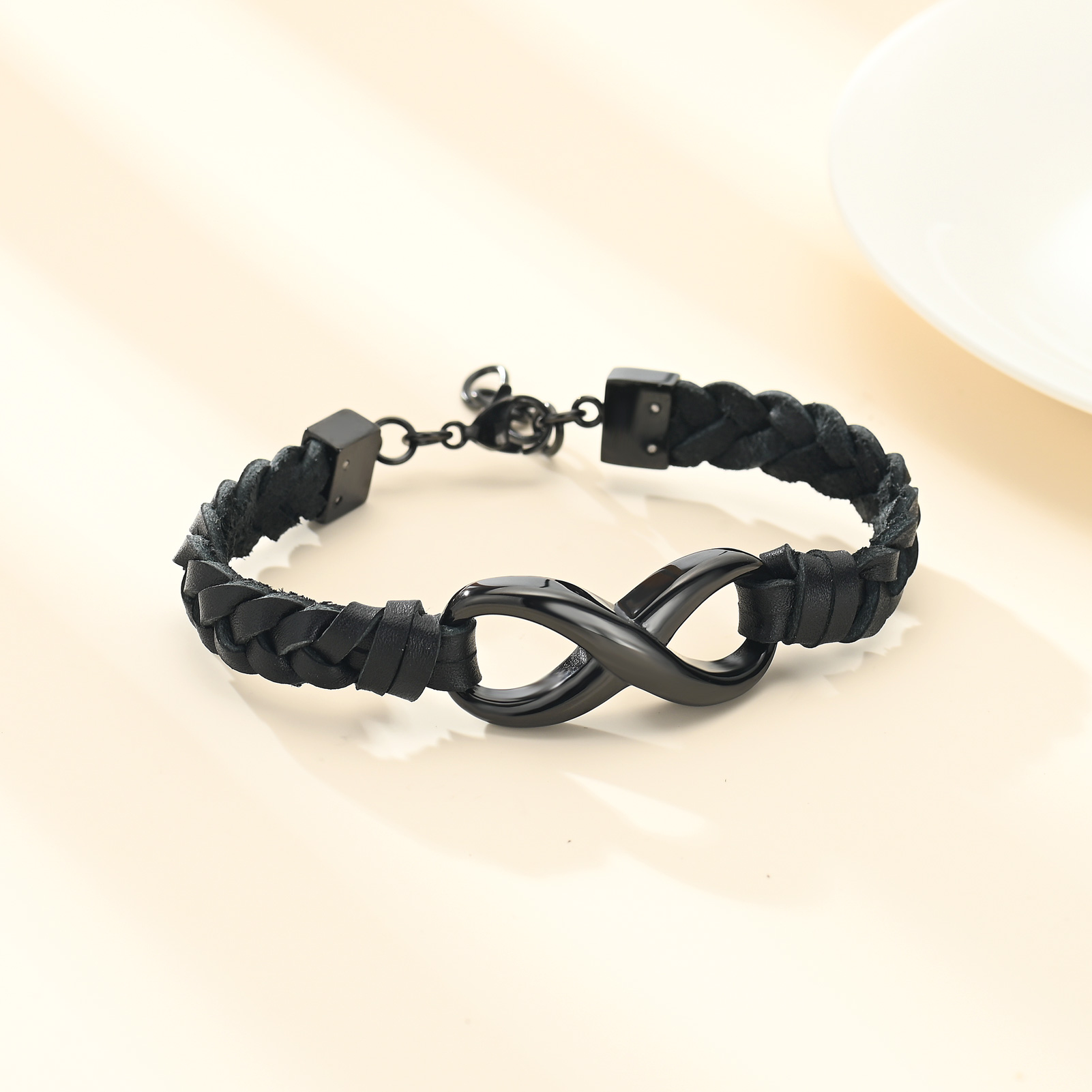 Leather Urn Bracelet for Ashes for Women Men Infinity Knot Cremation Cuff Bangle - Picture 16 of 79