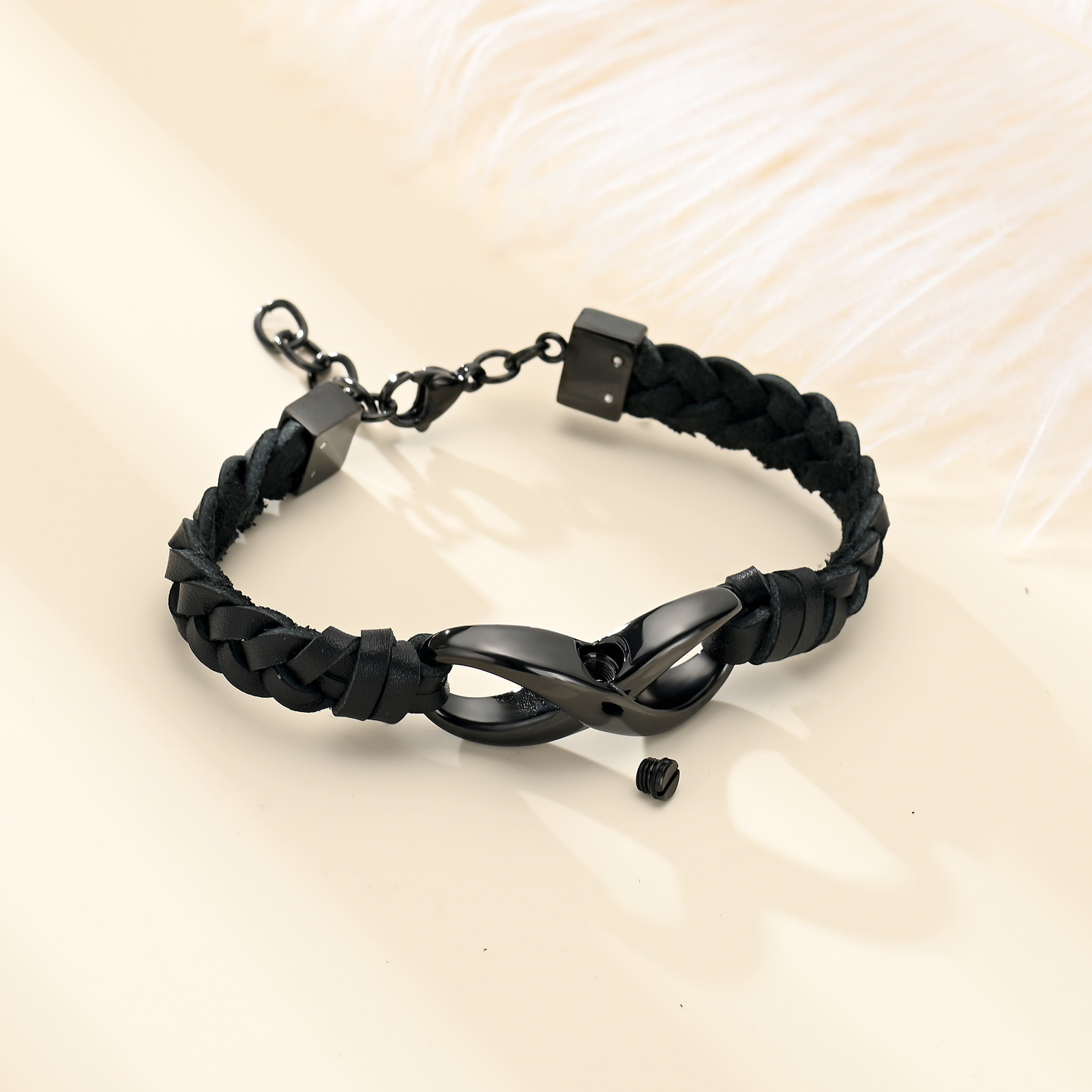 Leather Urn Bracelet for Ashes for Women Men Infinity Knot Cremation Cuff Bangle - Picture 17 of 79