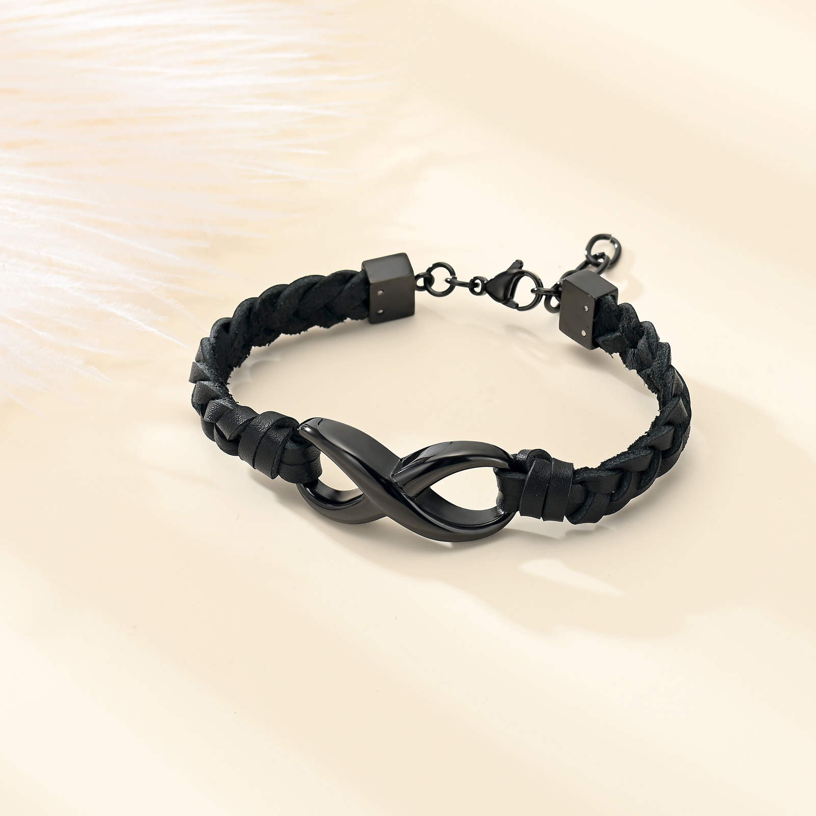 Leather Urn Bracelet for Ashes for Women Men Infinity Knot Cremation Cuff Bangle - Picture 18 of 79