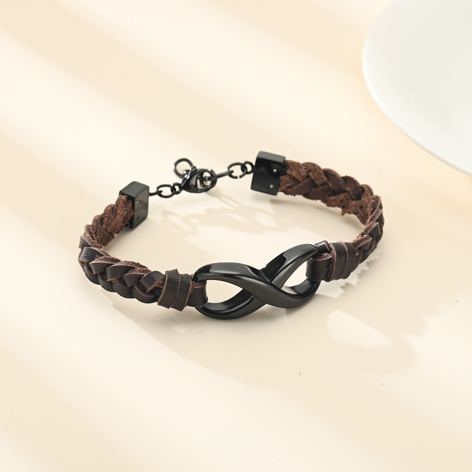Leather Urn Bracelet for Ashes for Women Men Infinity Knot Cremation Cuff Bangle - Picture 45 of 79