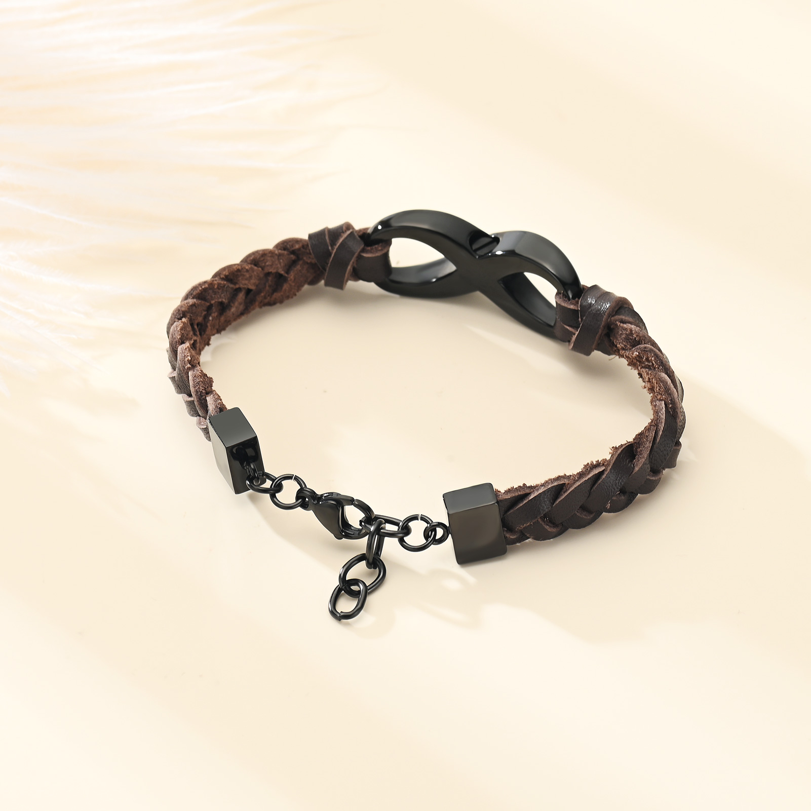 Leather Urn Bracelet for Ashes for Women Men Infinity Knot Cremation Cuff Bangle - Picture 47 of 79