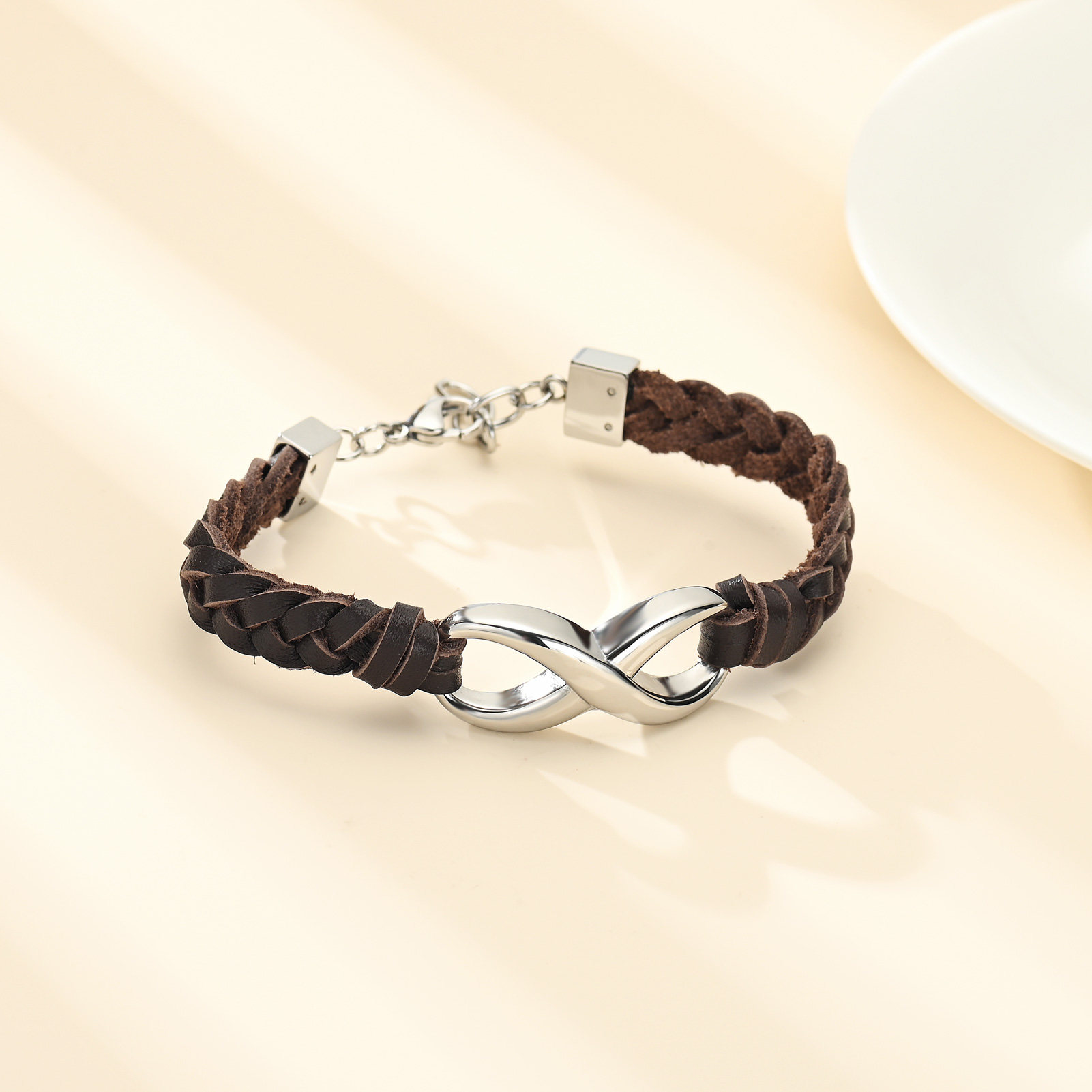 Leather Urn Bracelet for Ashes for Women Men Infinity Knot Cremation Cuff Bangle - Picture 67 of 79